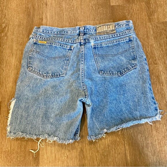 Vtg Jordache Jean Cutoff Shorts Denim High Rise Mismatched Lengths 8 - Picture 2 of 13